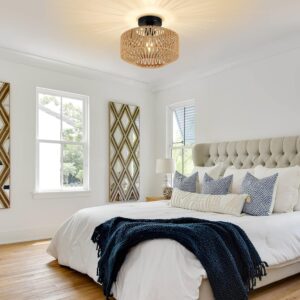 Alternative view of Woven Rattan Ceiling Light Fixtures