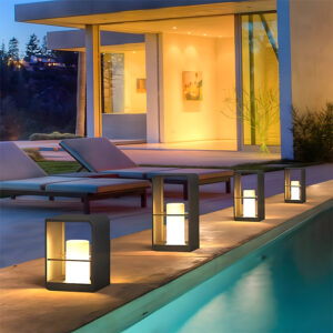 Alternative view of Minimalist Solar Garden Lights Waterproof Post Lights